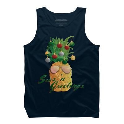 Men's Design By Humans Christmas Pineapple By Desdymona Tank Top