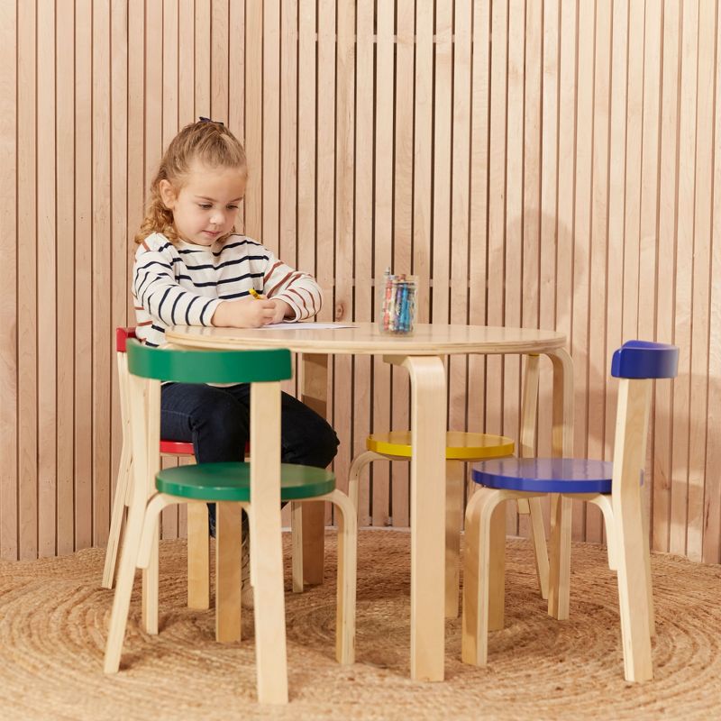 ECR4Kids Bentwood Table and Curved Back Chair Set, Kids Wood Furniture, 5 of 13