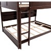 Sapphtopaz Wood Queen Size Bunk Bed with Charge Station&Built-in Storage Cabinet,Bed Frame with Ladder&Guardrail,Space-Saving Bed for Kids&Teen - 2 of 4