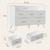47" Modern Dresser with Built-In Lights & Charging Station - 5 Smooth-Gliding Drawer Wood Chest for Bedroom, Living Room, Entryway - 2 of 4