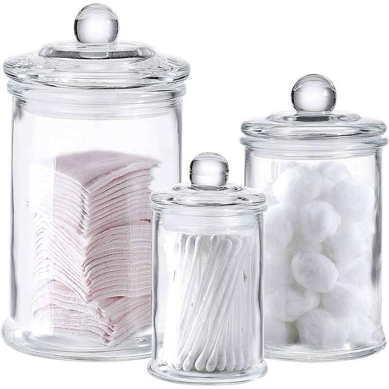 Whole Housewares Bathroom Canisters - Storage Container Jars - Set of 3, 1 of 4