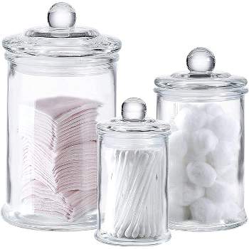Whole Housewares Bathroom Canisters - Storage Container Jars - Set of 3