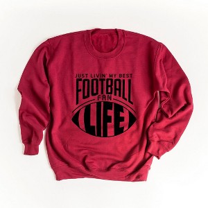 Simply Sage Market Women's Graphic Sweatshirt Just Livin' My Best Football Fan Life - 1 of 4