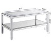 NicBex 2-Tier Rectangle Tempered Glass Coffee Table Center Dining Table with Open Shelf for Living Room - 3 of 4