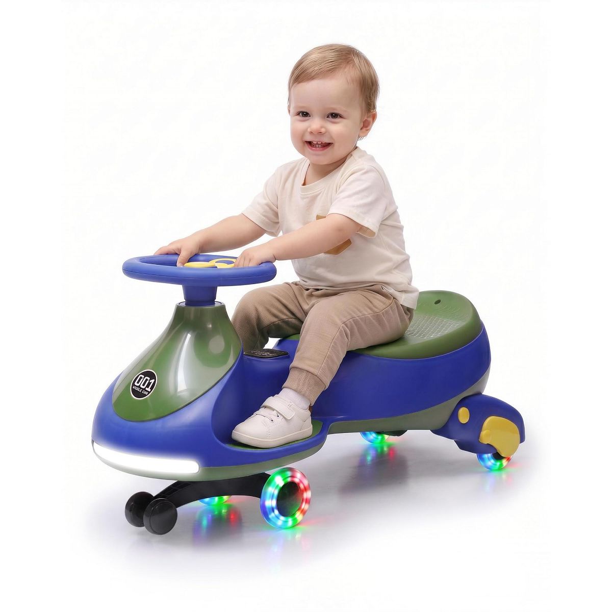 Garvee 12V Electric Wiggle Car for Kids, 2 in 1 Swing Car with Pedal, Anti-Rollover Max 3.5Mph,Max Load 66Lbs,Flashing Wheels, Music, for Toddlers - thumbnail 9