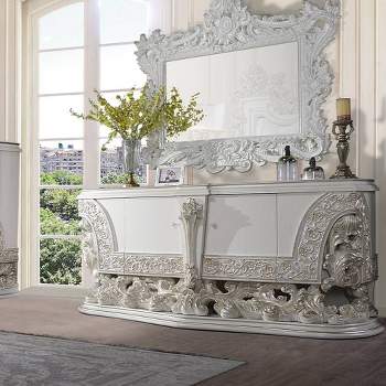 82" Adara Decorative Storage Cabinet Antique White Finish - Acme Furniture