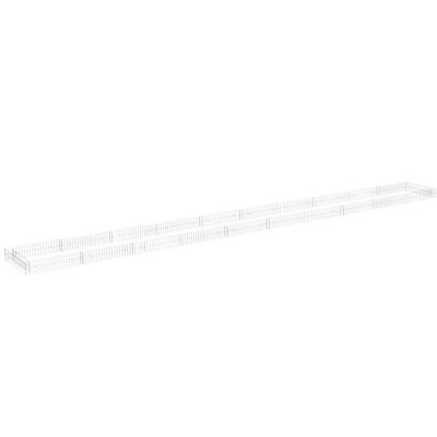 vidaXL Gabion Raised Bed Patio Basket Planter Outdoor Garden Galvanized Steel - 393.7" x 39.4" x 7.9"