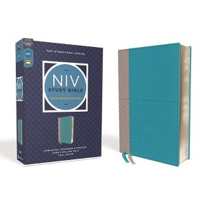 NIV Study Bible, Fully Revised Edition, Leathersoft, Teal/Gray, Red Letter, Comfort Print - by  Zondervan (Leather Bound) - 1 of 1