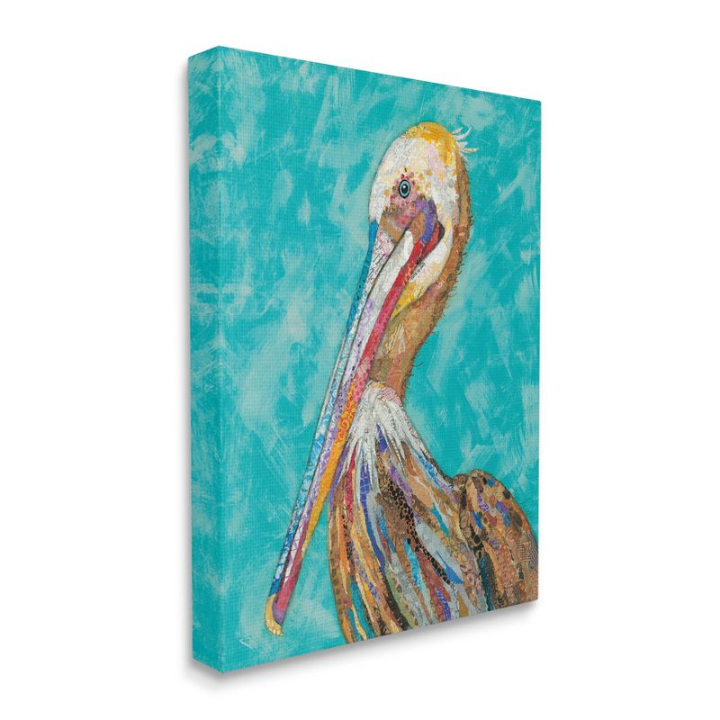Stupell Industries Bold Pelican Bird with Pattern Gallery Wrapped Canvas Wall Art, 4 of 5