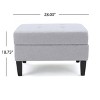 Gulches Light Grey Fabric Tufted Storage Ottoman - 28.75"W¡Á23.25"D¡Á18.5"H, Birch Wood Legs, Soft-Close Hinge for Living Room - 4 of 4