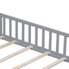 Sapphtopaz Full Size Platform Bed Frame with Safety Guardrails, Montessori Floor Bed Frame with Slats Support and Door for Kids, Toddlers - 4 of 4