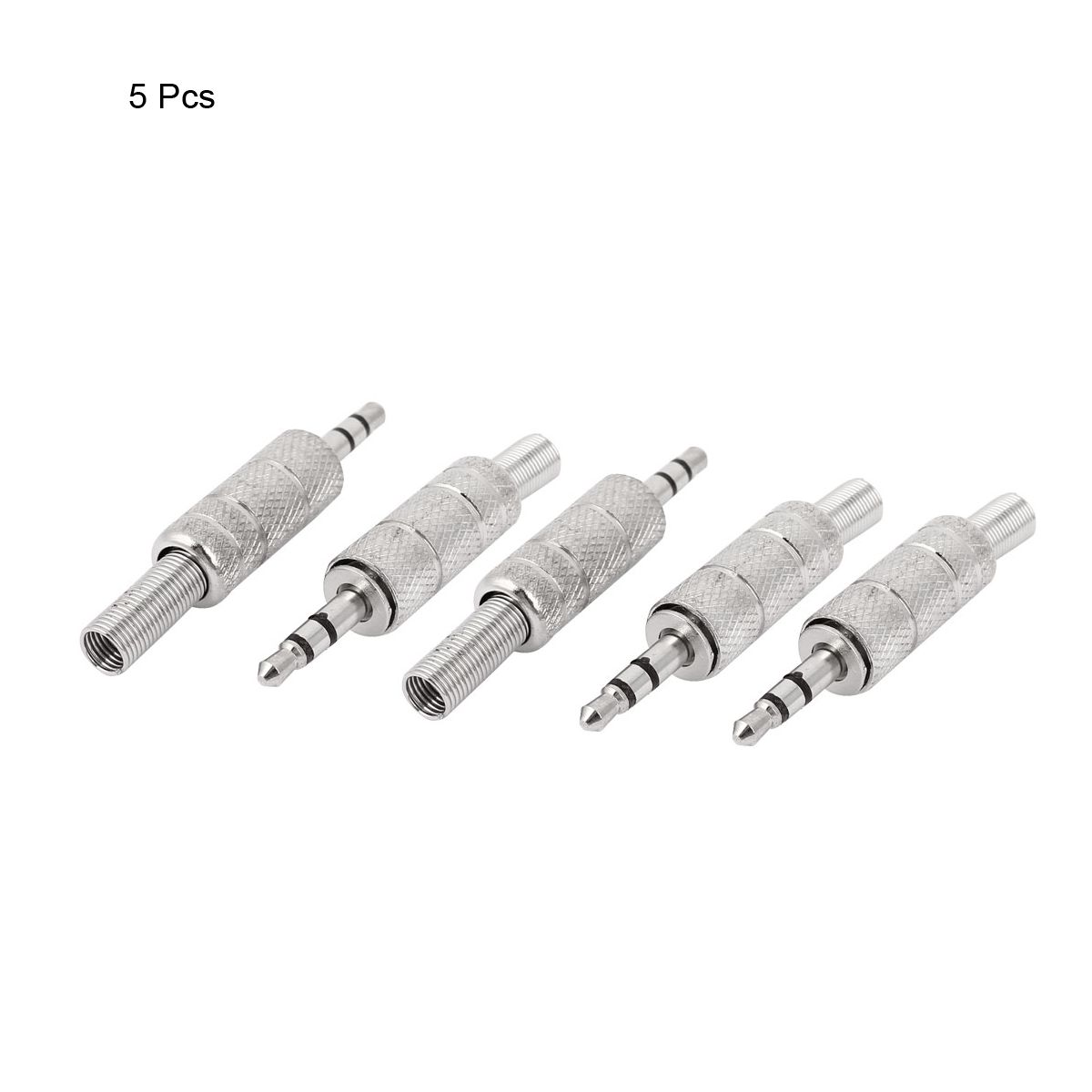 Unique Bargains Stainless Steel Solder Type Stereo Audio Jack 5 Pcs - thumbnail 2