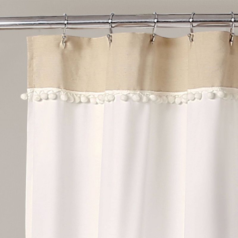 Adelyn Pom Pom Shower Curtain Neutral - Lush D&#233;cor, 3 of 9