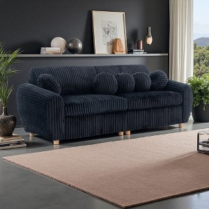 84" Corduroy Sectional Loveseat Sofa with Upholstered Design - 1 of 4