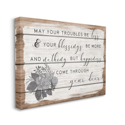 Stupell Industries Charming Troubles Be Less Phrase Country Floral Detail