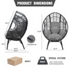 FURNIinspire Patio Accent Chairs Indoor And Outdoor Egg Chair With Gray Cushions, Gray Rattan Frame, Ideal Choice For Relaxation, Gray, 34“*37"*54" - 3 of 4