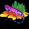 Men's Design By Humans Colorful Desert Iguana and Cactus By bambino T-Shirt - 2 of 2
