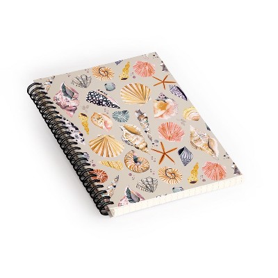 Ninola Design Sea Shells Sand Beige Spiral Notebook - Deny Designs