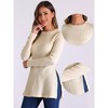 INSPIRE CHIC Women's Fall Casual Long Sleeve Pullover Split Hem Crewneck Knit Textured Tunic Blouse - 2 of 4