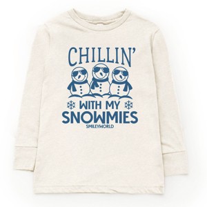 SmileyWorld Chillin' With My Snowmies - Youth Long Sleeve Graphic T-Shirt and Toddler Long Sleeve Graphic Tee - 1 of 3