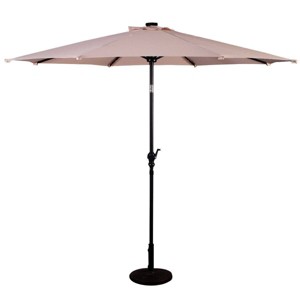 10' x 10' Patio LED Solar Umbrella with Tilt and Crank - Wellfor - 1 of 4