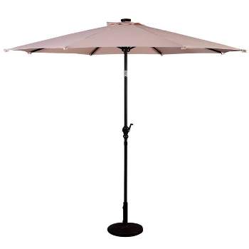 10' x 10' Patio LED Solar Umbrella with Tilt and Crank - Wellfor
