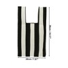 Unique Bargains Reusable Vertical Stripes Mesh Net Grocery Tote Bags Black Beige 1 Pc - 4 of 4