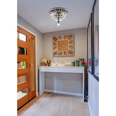 Tranquil Black and Clear Crystal Flush Mount Light