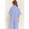 Women's Basic Collar Shirt Wide Leg Jumpsuit - JADE BY JANE - 3 of 4