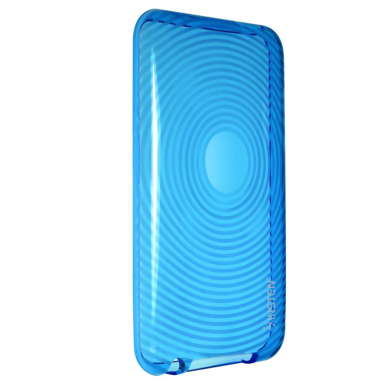 INSTEN TPU Rubber Skin Case compatible with Apple iPod touch 2nd / 3rd Gen, Clear Blue Concentric Circle, 5 of 7