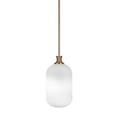 Toltec Lighting Carina 1 - Light Pendant in  New Aged Brass with 8.25" Opal Frosted Shade