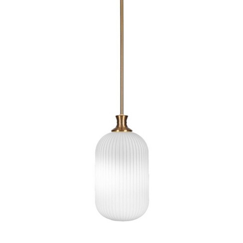 Toltec Lighting Carina 1 - Light Pendant in  New Aged Brass with 8.25" Opal Frosted Shade - image 1 of 1