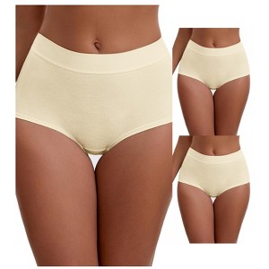 INSPIRE CHIC Women's High Waist Tummy Control Elastic Waistband Comfortable Brief 3 Packs - 1 of 4