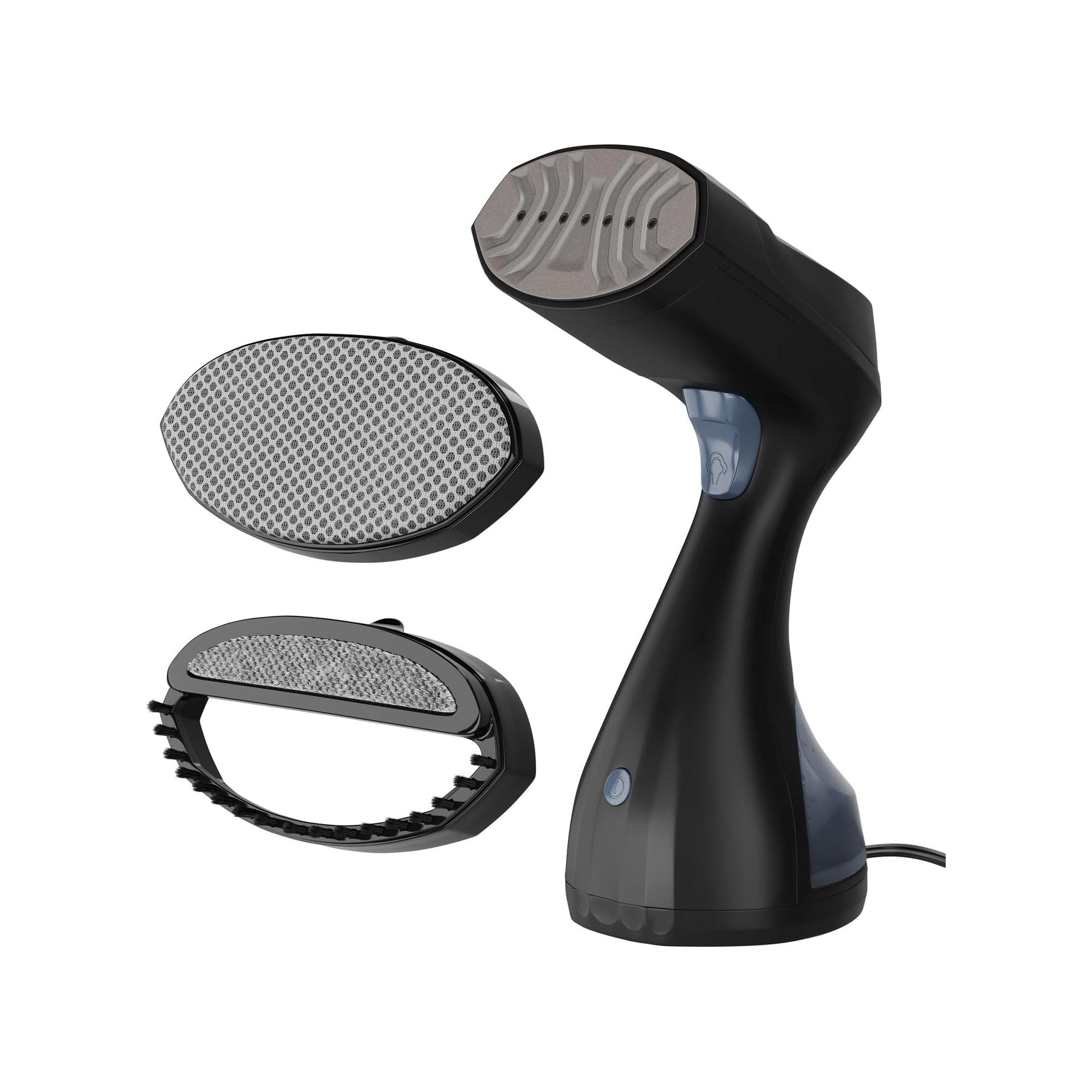 Eurolux Portable Handheld Garment Steamer, 1600W, 30s Heat-Up, Detachable Tank, Black