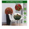Artificial Topiary Balls - Set of 2 Red Rose Decor with Hanging Chains and Zip Tiles - Indoor/Outdoor Use - 2 of 4