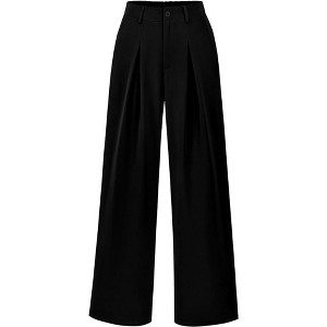 Coolmee Wide Leg Pants for Women Fashion Fall High Waisted Business Casual Outfits Work Pant Trousers - 1 of 4