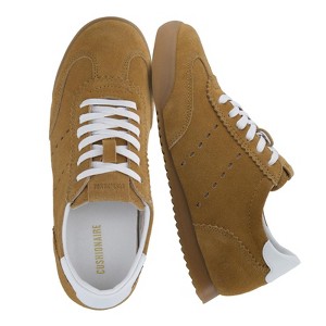 CUSHIONAIRE Tick Tock Women's Genuine Leather Lace-Up Casual Sneaker – Retro-Inspired Walking Shoe with Gum Rubber Outsole, Cushioned Arch Support - 1 of 4