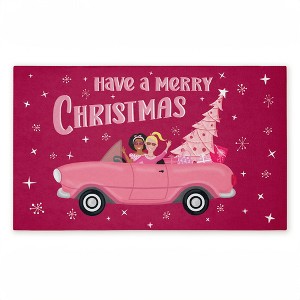 Stupell Industries Midcentury Pink Christmas Printed Outdoor Door Mat, design by Darlene Seale, 18"x30" - 1 of 4
