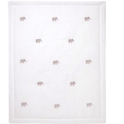 Lambs & Ivy Signature Elephant Creamy White Linen Embroidered Baby Crib ...