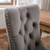 CAVINAS Modern High Back Tufted Solid Wood Dining Chair, Velvet Upholstered Seating for Dining with Nailhead Trim (set of 2) - 3 of 4