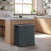 SONGMICS Dual Trash Can, 16 Gal (60L) Rubbish Bin and 15 Trash Bags, Metal Step Bin, with Dual Compartments, Airtight - 2 of 4