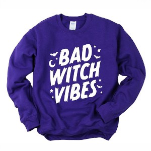 Simply Sage Market Women's Graphic Sweatshirt Bad Witch Vibes Moon - 1 of 4