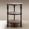End Table 3-Tier Round Side Table, Living Room Accent Table with Storage Shelf, Metal Industrial Wood Bed Side Table, Night Stand for Bedroom, Sofa - 2 of 4