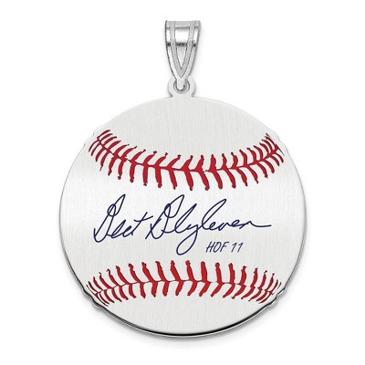 Black Bow Jewelry Sterling Silver Bert Blyleven Signature MD Enamel Baseball Pendant