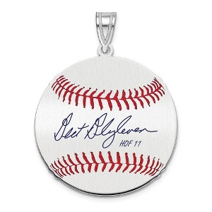 Black Bow Jewelry Sterling Silver Bert Blyleven Signature MD Enamel Baseball Pendant - 1 of 4