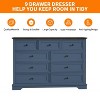 Cabinet Dresser Chest With 9 Drawers, Chest Of Drawers, Bedroom Dresser Blue - 2 of 4