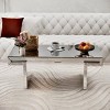 Elegant 47 Inch Rectangular Mirror Coffee Table with Fluted Glass Accents, Modern Living Room Centerpiece with Easy Assembly-Maison Boucle - 2 of 4