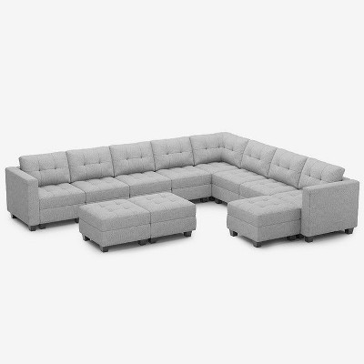 Belffin Modular Weave Sofa with Storage Seat and Ottoman (9 Seats + 11 Sides)