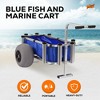 Juggernaut Storage Durable Aluminum Fishing and Marine Outdoor Rolling Utility Cart with Large Tires for Hauling Gear and Equipment, Blue - 2 of 4