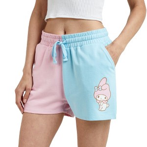 My Melody Character Art Pink & Blue Contrast Women's Sweat Shorts - 1 of 4